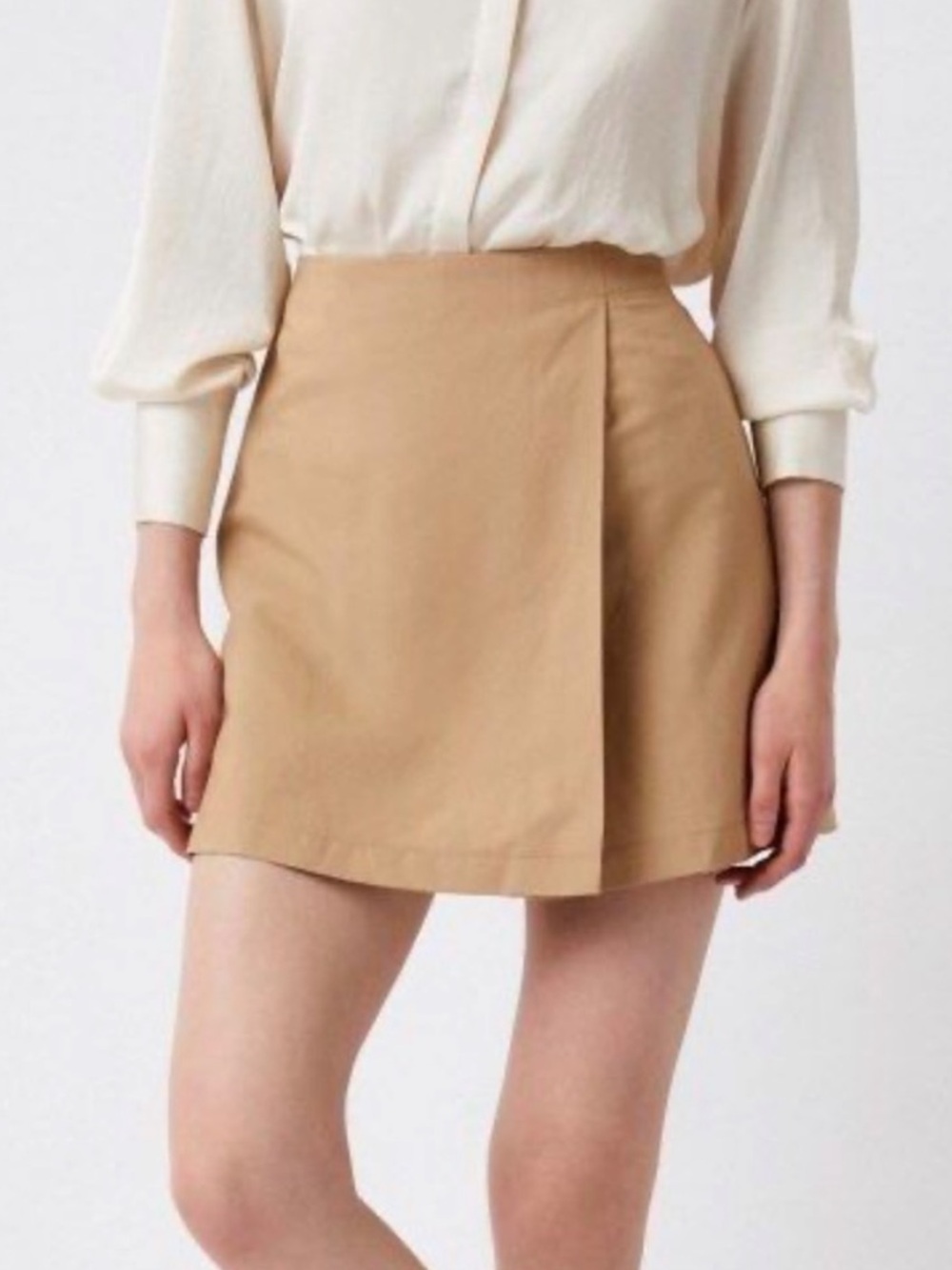 Uniqlo Women’s Tan Linen‑Blend Skort – Size Large | Minimalist Neutral Casual